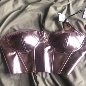 Rehab metallic bustier